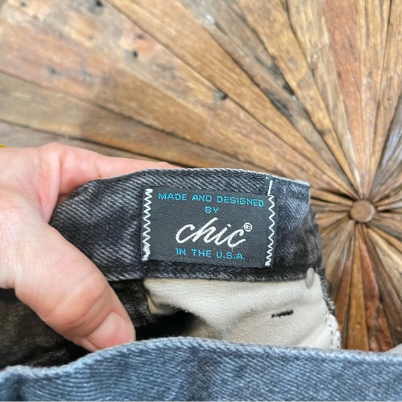 Vintage 80’s Chic Jeans Waist Black Relaxed Fit Tapered Leg size 6 - Picture 10 of 12